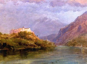  Edwin Art Painting - Salzburg Castle scenery Hudson River Frederic Edwin Church